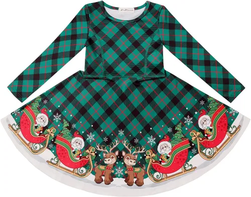 Vista 3 de LaBeca - Vestido sin mangas o de manga larga para niñas, vestidos informales con diseño de unicornio o sirena para niñas pequeñas o grandes
