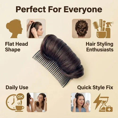 Vista 4 de 1 pinza invisible para el cabello postizo, base para el cabello, volumen esponjoso, aumento de volumen, accesorios de peinado para mujeres y niñas