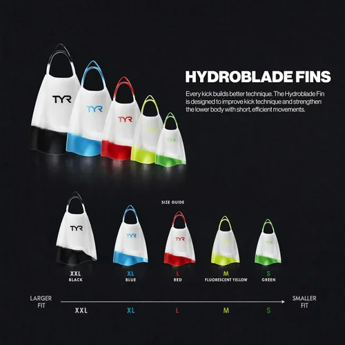 Vista 5 de TYR Hydroblade Fins - Short Blade Silicone Adult Training Swim Flippers 100% Premium Silicone Angled Blade Surface & Side Rails Natural