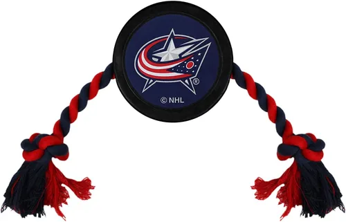 Vista 19 de Juguete de goma First Dog Puck – Cuerda de tiro resistente para perros y gatos – Juega hockey con tu mascota – Juguete con licencia de los Anaheim
