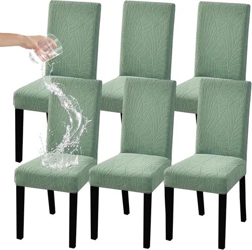 Vista 63 de HZDHCLH Juego de 4 fundas para sillas de comedor color burdeos, fundas elásticas de elastano para sillas Parsons, paquete de 4, fundas de asiento