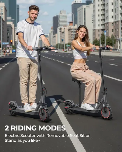Vista 5 de Joyhis Patinete eléctrico para adultos – 19/22 MPH y rango de 15/22 millas, neumáticos sólidos de 8.5 pulgadas/10 pulgadas plegable E-Scooter