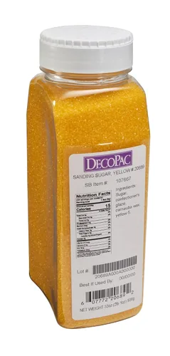 Vista 2 de DecoPac Azúcar de Decoración, Chispas de Azúcar Comestible Amarillas, Azúcar de Decoración Comestible en Recipiente Portátil, Mezcla de Chispas