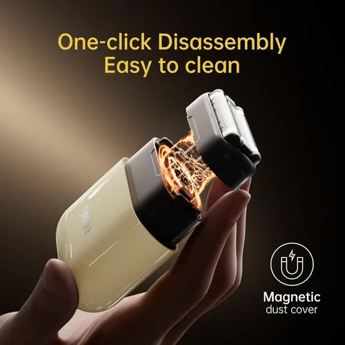 Vista 5 de Mini afeitadoras eléctricas de acero para hombres: Mini maquinilla de afeitar eléctrica mejorada, afeitadora de viaje portátil con impermeabilidad