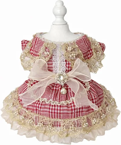 Vista 33 de Moda Vestido de Princesa de Encaje para Perro Cachorro Dulce para Perro EXTRAL Pequeño y Pequeño A-Negro XX-Pequeño