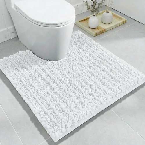 Vista 24 de Disolla Alfombra de baño pequeña, antideslizante, lavable, color beige, 17 x 24 pulgadas, súper absorbente, suave, alfombra de baño de felpilla