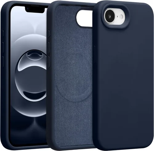 Vista 507 de Funda magnética de silicona para iPhone 13 Pro, color blanco antiguo [Compatible con Magsafe] [Forro de microfibra suave antiarañazos], funda