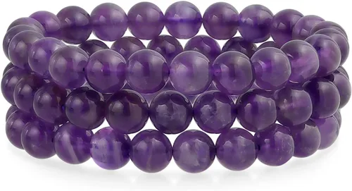 Vista 48 de Bling Jewelry Juego de 3 pulseras elásticas unisex apilables con cuentas redondas de 0.315 pulgadas para mujeres, adolescentes y hombres, multihebra