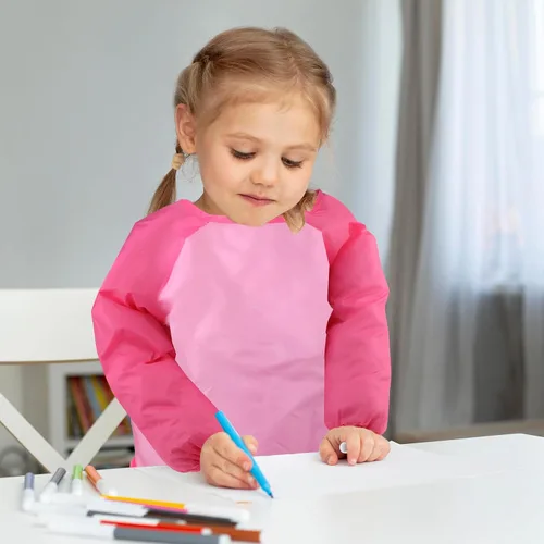 Vista 7 de Giantree 2 delantales de pintura para niños, impermeables, para niños de 5 a 8 años, pintura para cocinar y hornear