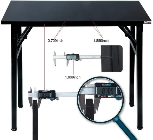 Vista 8 de Need - Escritorio plegable de 31 1/2" sin ensamblaje, mesa pequeña para computadora, escritorio robusto y resistente para espacios pequeños, marco