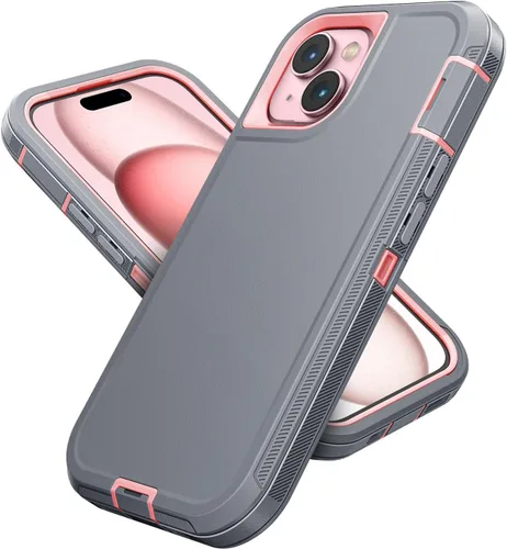Vista 30 de Jelanry - Funda para iPhone 15 5G, protección resistente, resistente, color negro Dropproof & Dual-Layer Protective Back Cover with Port Anti