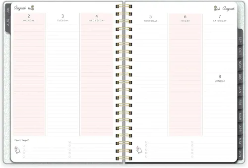 Vista 4 de Southworth Agenda académica (julio de 2021 a junio de 2022), 8.5 x 11 pulgadas, floral brillante, papel de 28 libras/3.70 oz/m², alambre doble