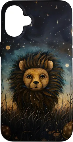Vista 22 de iPhone 16 Lion at Twilight Lindas estrellas de león en la noche