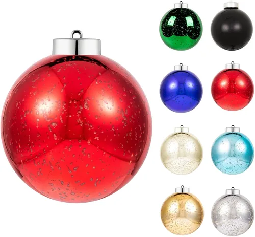 Vista 52 de XmasExp Juego de 24 mini esferas de Navidad inastillables para bolas de árbol de Navidad, 1.18 pulgadas (negro)