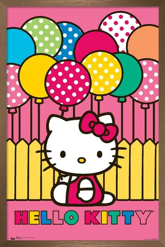 Vista 12 de Trends International Hello Kitty - Póster de pared de Mimmy, 14.725 x 22.375 pulgadas, versión enmarcada de madera de granero