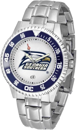 Vista 5 de SunTime Reloj de cuarzo de 1.575 in para hombre, correa de acero inoxidable de 0.787 in, esfera Gameday