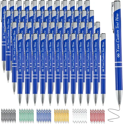 Vista 43 de Bolígrafo personalizado, 1 unidad, bolígrafo personalizado con logotipo de mensaje de nombre comercial grabado, tapa de clic de tinta negra, regalo