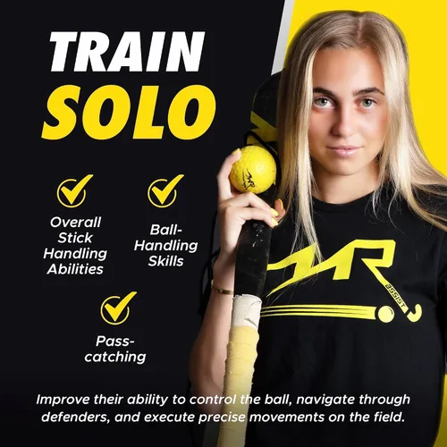 Vista 4 de Mr. Assist LLC - Entrenador de hockey, pelota profesional de hockey sobre césped para entrenamiento de hockey en solitario, sistema de entrenamiento