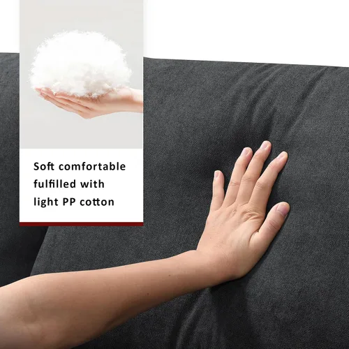 Vista 6 de LUMISOL Sofá modular convertible de 100.4 pulgadas, sofá seccional en forma de L con otomana extraíble, sofá moderno de estilo minimalista con 2