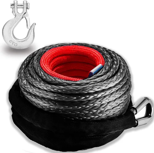 Vista 9 de TYT Kit de Cuerda Sintética para Cabrestante - 1/2" x 92' con 32000 lbs de Resistencia, Funda Protectora, Gancho de Servicio Pesado y Correa