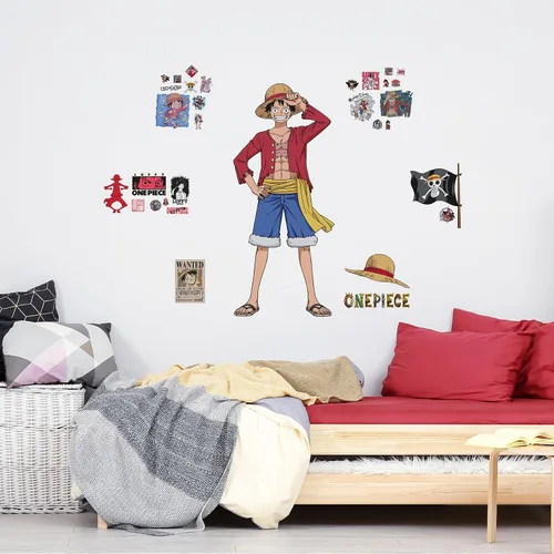 Vista 3 de RoomMates RMK5439GM Calcomanía de Pared One Piece Luffy, Rojo