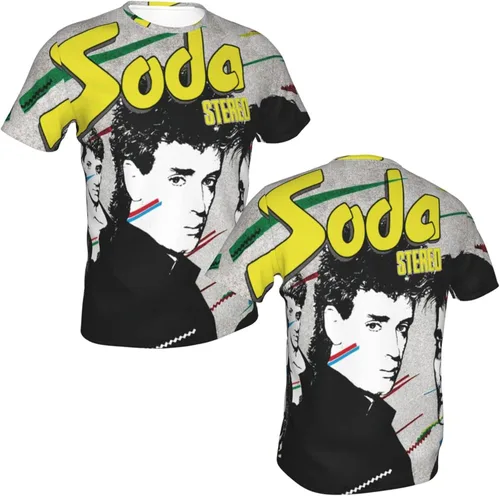 Vista 6 de Soda Stereo Soda Stereo T Shirt Man's Summer Tee Casual Short Sleeve 3D Print Shirts