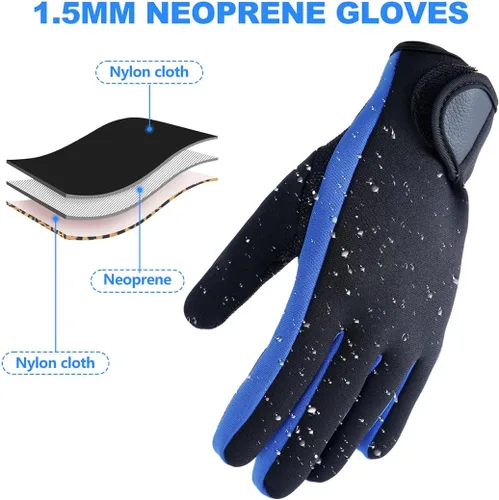 Vista 2 de Micosuza Guantes de buceo de neopreno de 1,5 mm de cinco dedos
