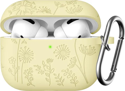 Vista 25 de Lerobo - Funda para AirPods Pro 2, funda de silicona suave con llavero para mujer