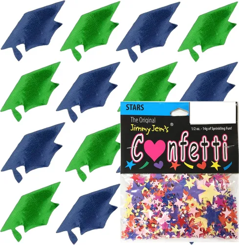 Vista 112 de Confetti Grad Cap Negro, Azul Marino Combo - 2 bolsas de media onza (1 oz)
