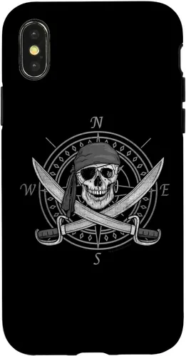 Vista 5 de Pirate Skull and Cutlasses Compass Distressed Case for iPhone 17