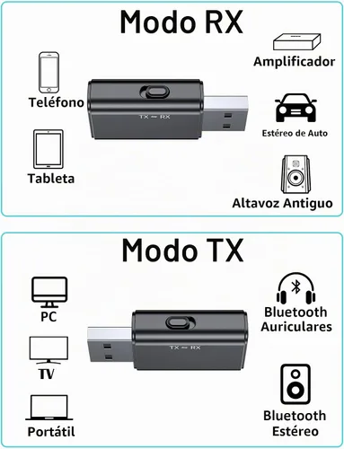 Vista 7 de Transmisor Bluetooth para TV a auriculares USB y 0.138 in Ada AUX Bluetooth Adapter for Car Handsfree Call, Bluetooth Audio Transmitter Receiver