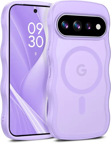 Vista 31 de BENTOBEN Funda magnética para Google Pixel 10, bonita funda rizada ondulada Pixel10 [compatible con MagSafe], antideslizante, a prueba de golpes