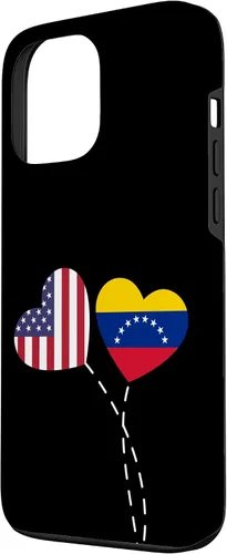 Vista 2 de Funda para iPhone 13 Pro Max Loving Venezuela USA Flag Heart Venezuelan Americans Love Case