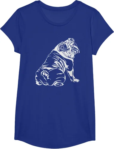 Vista 67 de Gracioso Bulldog Inglés playera perro Hund playera regalo, Azul (Heather blue)