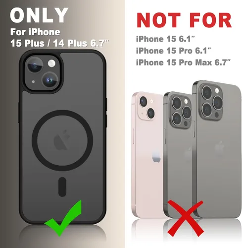Vista 829 de Funda para Google Pixel 10 Pro XL, cubierta magnética mate, color negro Fit for MagSafe, Screen Protector included, Shockproof Military Grade