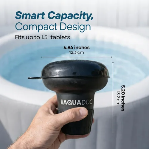 Vista 5 de MAV AquaDoc Flotador de tabletas de bromo y cloro para tabletas de 1.5 pulgadas para jacuzzis inflables