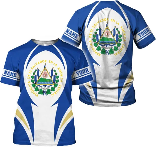Vista 5 de Camiseta personalizada de El Salvador con bandera de El Salvador para hombres, mujeres, orgullo salvadoreño, camiseta de El Salvadoreña
