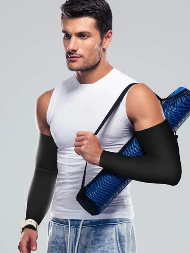 Vista 3 de Bememo 16 pares de mangas de brazo para hombres y mujeres, protección UV, mangas refrescantes para brazos, fundas para brazos