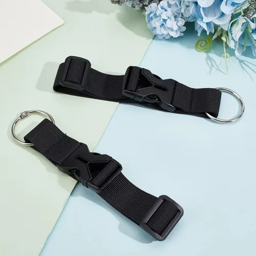 Vista 7 de GORGECRAFT 2 correas de equipaje para abrigo, chaqueta, soporte para maleta, clip de cinturón, gancho de anillo de gancho negro ajustable