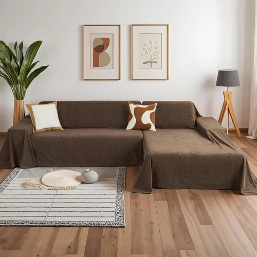 Vista 17 de MYSKY HOME Funda de Sofá Seccional para Perros, 2 Piezas Fundas de Sofá para Sofá en Forma de L, Funda de Sofá Lavable, Protector de Muebles Funda
