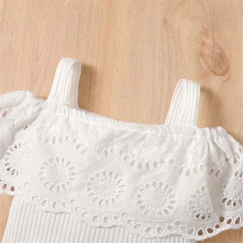 Vista 3 de PATPAT Bebé Niña 100% Algodón Denim Shorts Corazón Impreso Blanco Manga Corta Top Con Diadema Conjunto 3 Meses-3 Años