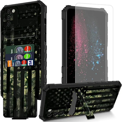 Vista 27 de Funda para teléfono Samsung Galaxy A54 con protector de pantalla, funda con ranura para tarjetas desmontable incorporada, con función atril, a