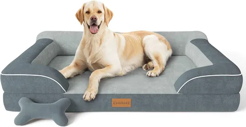 Vista 30 de CWAWZ Cama ortopédica para perros extra grandes, cama ortopédica para perros con espuma viscoelástica de gel refrescante, cama impermeable
