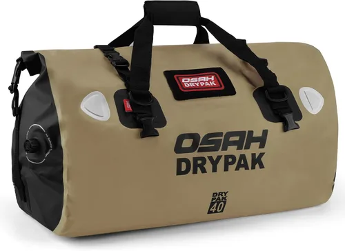 Vista 27 de OSAH DRYPAK Bolsa de lona impermeable – Bolsa seca para motocicleta con gran espacio de almacenamiento, bolsas de equipaje impermeables con bolsillo