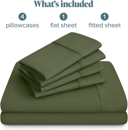 Vista 78 de Bare Home Sheet Set 1800 Ultra-Soft with 2 Pillowcases (Twin XL, Dark Blue)