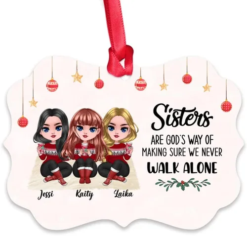 Vista 9 de Gossby Adorno de Navidad personalizado para mujeres, regalo de amistad de Navidad personalizado para mujeres con nombre, regalo de Navidad