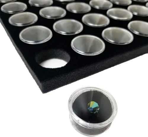 Vista 6 de MOOCA Vitrina de cristal superior de la joyería con 50 tarros de gemas