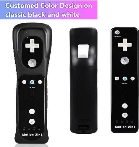 Vista 4 de TechKen 2 Pack Wii Controllers with Wii Motion Plus Inside Shock Wii Nunchuk Controller Compatible Nintendo Wii, Motion Plus Wii Controller