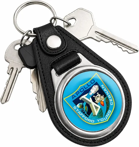 Vista 14 de Brotherhood Round Key Chain for NASA and Space Mission Designs Parche Misión Apolo 11 NASA - Diseño B