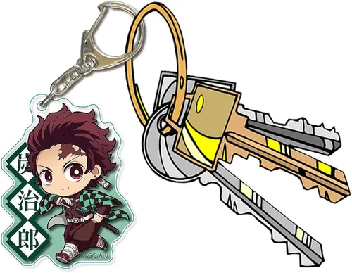 Vista 2 de Anime Demon Slayer Kimetsu No Yaiba Llaveros Llavero de dos caras Cosplay acrílico colgante llavero